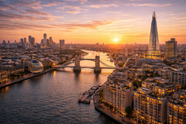 London real estate 2026 skyline and property market view